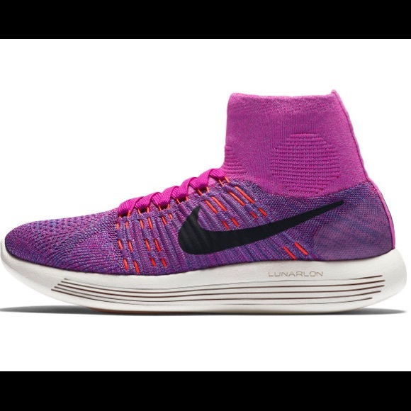 Nike NWOB Lunar Epic Flyknit High Top Running Shoe in RARE Color Combo Size 8.5 - Picture 5 of 14